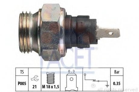Датчик тиску масла Renault 5, 11, 25 10.82- 1,6D, 2.1 FACET 70034 (фото 1)