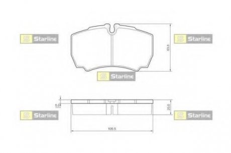 Колодки тормозные дисковые, к-кт. STARLINE BD S432 (фото 1)