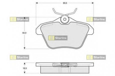 Колодки тормозные дисковые, к-кт. STARLINE BD S206 (фото 1)