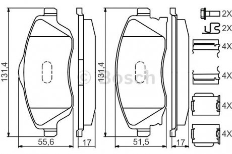 Гальмівні колодки, дискові Bosch 0 986 494 625 (фото 1)