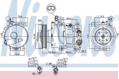 Компресор HYUNDAI i40 (VF) (11-) 1.7 CRDI NISSENS 890562 (фото 1)