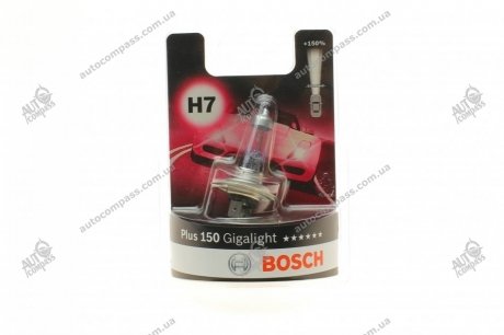 Лампа розжарювання H7 12V 55W PX26d GigaLight +150 (blister 1шт) (вир-во) Bosch 1 987 301 137 (фото 1)