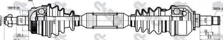 - Напіввісь MB A-Class (w168) A140-A170CDI 97-04 Left +ABS (48W 24 22 57 67.5 572) (23796 Spidan) GSP 235037