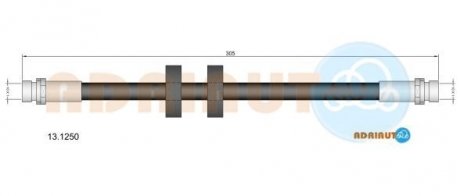 FORD Шланг тормозной задн. бараб. тормоз Mondeo -96 ADRIAUTO 13.1250 (фото 1)