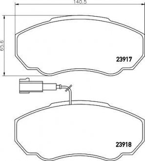 Тормозные колодки перед. Ducato, Jumper, Boxer 02-06 (1.4t) HELLA PAGID 8DB355010-391 (фото 1)