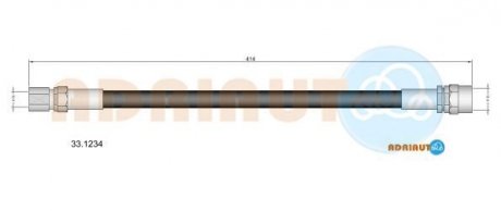 OPEL Шланг тормозной задн. Combo 94- ADRIAUTO 33.1234 (фото 1)