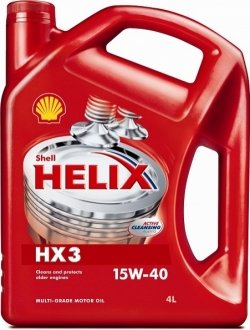 Моторное масло Helix HX3 15W-40 мінеральне 4 л SHELL 550039926 (фото 1)