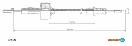 FORD Трос сцепления Fiesta все 76- ADRIAUTO 13.0100 (фото 1)