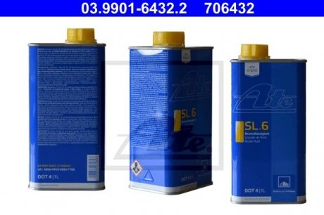 Тормозна рідина SL.6 DOT 4 1 L ATE 03.9901-6432.2 (фото 1)