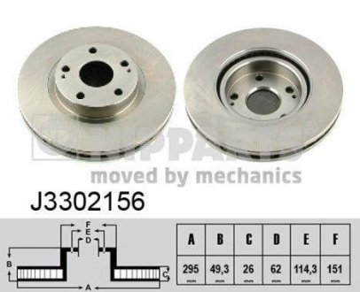 Диск тормозной NIPPARTS J3302156 (фото 1)