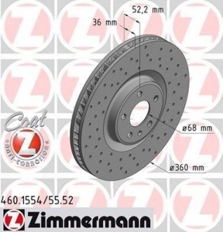 Гальмівні диски ZIMMERMANN 460155452 (фото 1)