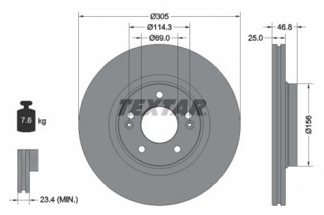 Диск тормозной TEXTAR 92292203 (фото 1)