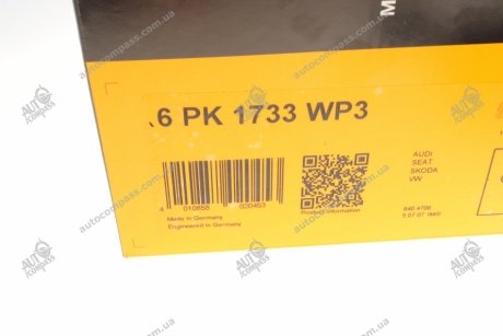 Водяний насос + комплект поліклинового ременя Contitech 6PK1733 WP3