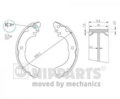 Гальмiвнi колодки барабаннi NIPPARTS N3505049 (фото 1)