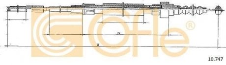 Трос ручника COFLE *10.747 (фото 1)