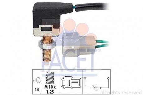 Выключатель фонаря сигнала торможения, выключатель, привод сцепления (tempomat), выключатель, привод сцепления (управление двигателем) FACET 7.1057 (фото 1)