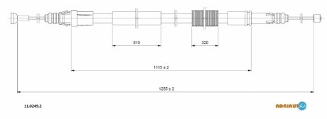 Трос ручника п.+л ADRIAUTO 11.0249.2 (фото 1)