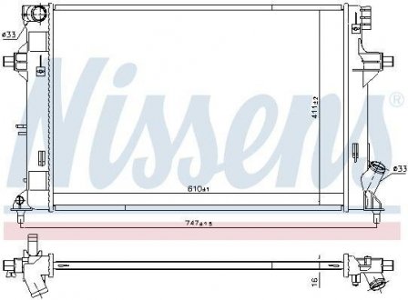 Радіатор охолодження HYUNDAI ELANTRA (AD) (15-)/i30 (PD) (16-) (вир-во) NISSENS 606552 (фото 1)