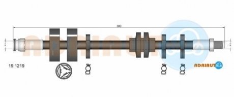 Fiat шланг тормозной передний tipo,tempra 1.4-1.6 ADRIAUTO 19.1219 (фото 1)