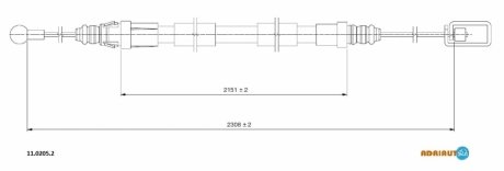 Трос зупиночних гальм ADRIAUTO 11.0205.2 (фото 1)