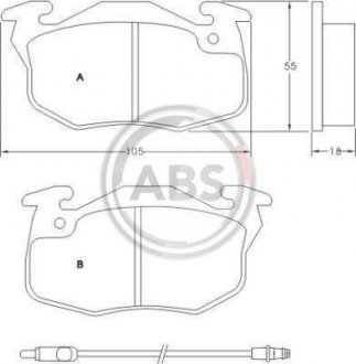 Гальмівні колодки дискові (1 к-т) A.B.S 36565