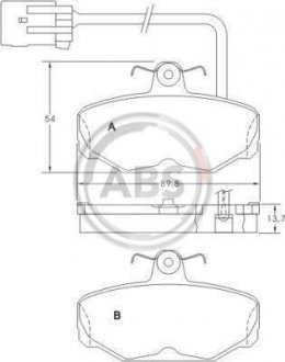 Гальмівні колодки дискові (1 к-т) A.B.S 36847 (фото 1)