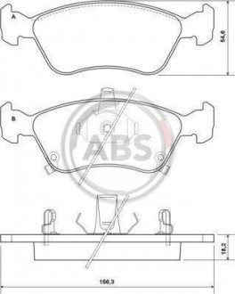 Колодки гальмівні перед. Avensis (00-03) A.B.S 37029 (фото 1)