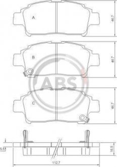 Колодка гальм. TOYOTA Yaris передн. (вир-во) A.B.S 37135 (фото 1)