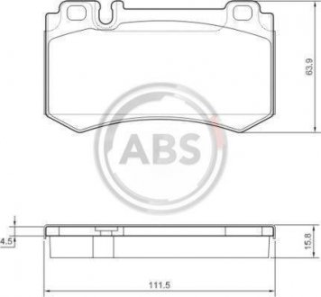 Гальмівні колодки дискові (1 к-т) A.B.S 37454 (фото 1)