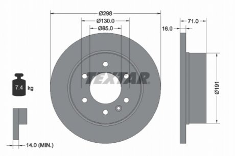 Гальмівний диск TEXTAR 98200143301 (фото 1)