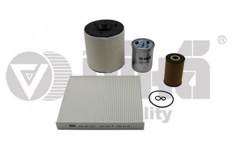 Комплект фильтров (4шт) Skoda Fabia (11-15)/VW Polo (10-12)/Seat Ibiza (09-11)/Audi A1 (11-14) 1.6,2.0 бенз/диз VIKA K11783601 (фото 1)