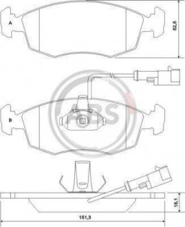 Комплект тормозных колодок, дисковый тормоз A.B.S 37122 (фото 1)
