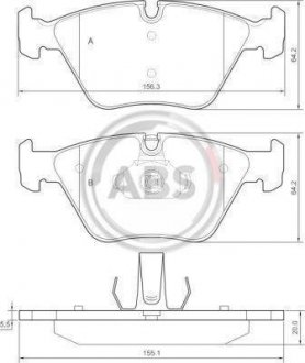 Гальмівні колодки перед. BMW 3(E46) 99-07/X3(E83) 03-11 (ATE) A.B.S 37374 (фото 1)