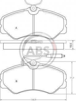 Комплект тормозных колодок, дисковый тормоз A.B.S 36589 (фото 1)