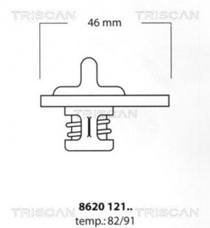 Термостат 82C Jeep Compass 2.4 10- Triscan 8620 12182 (фото 1)