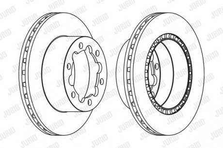 Гальмівний диск задній Mercedes Sprinter / VW Crafter (2006->) Jurid 569138J (фото 1)