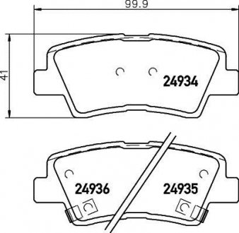 Гальмівні колодки дискові зад. Hyundai Grandeur, Sonata V, Tucson Kia Opirus, Soul Ssangyong Korando 1.6-3.3 05- HELLA PAGID 8DB355014-571 (фото 1)