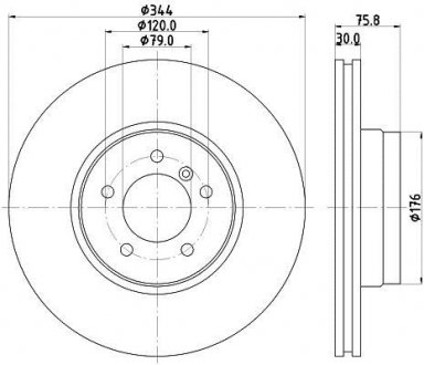 Тормозной диск пер. range rover iii 02-05 (pro) HELLA PAGID 8DD355128-381 (фото 1)