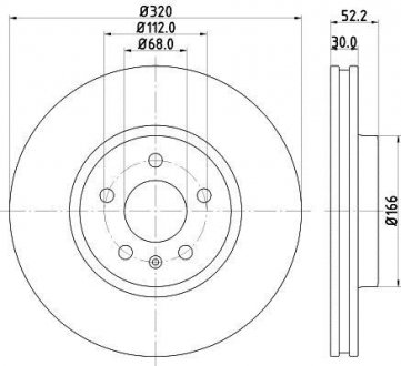 Тормозной диск пер. q5, a5, q5, a4 08- (pro) HELLA PAGID 8DD355113-911 (фото 1)