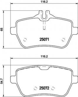 Тормозные колодки зад. mb sl r231 12- HELLA PAGID 8DB355020-471 (фото 1)