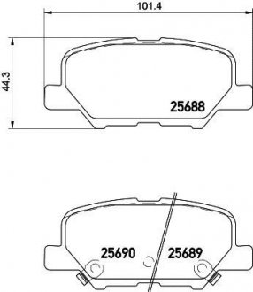 Гальмівні колодки дискові зад. Mazda6 2.0-2.5 12- HELLA PAGID 8DB355020-291 (фото 1)