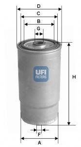 Фільтр паливний HYUNDAI ACCENT III 1.5 CRDi 06- (вир-во) UFI 24.012.00 (фото 1)