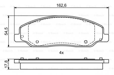 Гальмівні колодки дискові FORD Mustang "F \'\'04-10 Bosch ="0986495406" (фото 1)