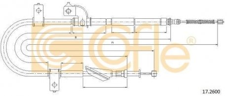 Трос стояночного тормоза COFLE 17.2600 (фото 1)
