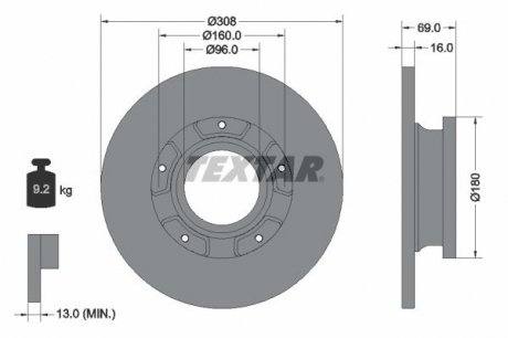 Диск гальмівний TEXTAR 92292603 (фото 1)
