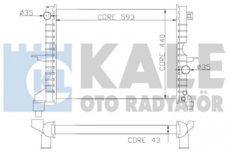 Kale landrover радіатор охлаждения discovery ii 2.5td 98- KALE OTO RADYATOR 350400 (фото 1)