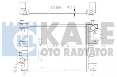 Kale landrover радіатор охлаждения freelander 1.8/2.5 98- KALE OTO RADYATOR 350800 (фото 1)