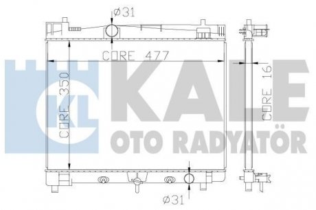 Kale toyota радіатор охлаждения с акпп yaris 1.0/1.3 05- KALE OTO RADYATOR 342210 (фото 1)