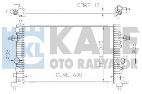 Kale opel радіатор охлаждения astra h,zafira b 1.6/1.8 KALE OTO RADYATOR 371200 (фото 1)