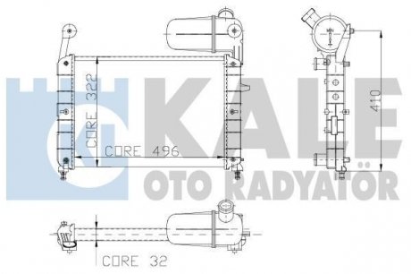 Kale fiat радіатор охлаждения tempra,tipo 1.4/1.6 88- KALE OTO RADYATOR 101500 (фото 1)